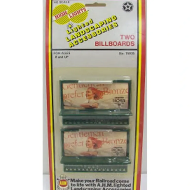 AHM 15935 HO Scale Lighted Billboards (Pack of 2) - Model Train Junction: Quality Parts and Art Supplies