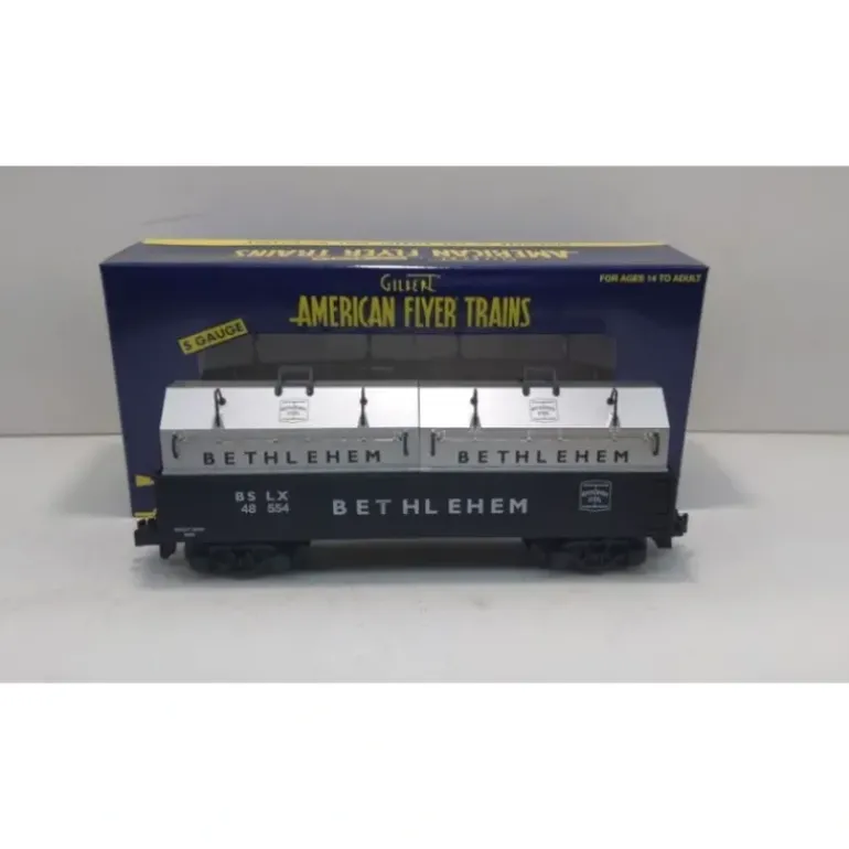 American Flyer 6-48554 S Scale Bethlehem Steel Gondola w/Coil Covers - Model Train Junction: Quality Parts and Art Supplies