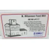 American Model Builders 117 HO Hitzeman Feed Mill Laser Art Wood Kit - Model Train Junction: Quality Parts and Art Supplies