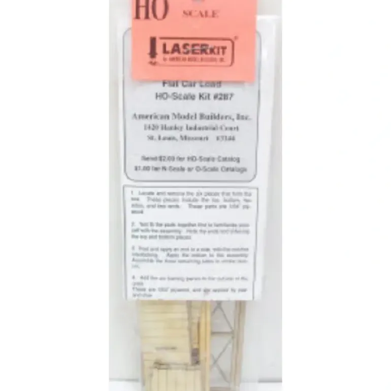 American Model Builders 287 Laser Art Flat Car Load HO Scale Kit - Model Train Junction: Quality Parts and Art Supplies