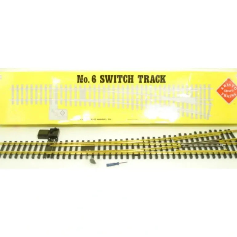 Aristo-Craft 30340 G Scale # 6 Brass Left Hand Manual Switch Turnout - Model Train Junction: Quality Parts and Art Supplies