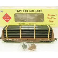 Aristo-Craft 46401 NP Bulkhead Flatcar w/Pipe Load - Model Train Junction: Quality Parts and Art Supplies