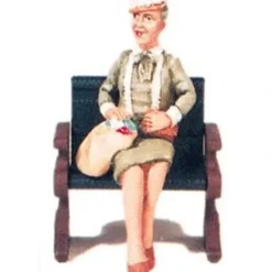 Aristo-Craft 60090 Seated Shirley w/Bag - Model Train Junction: Quality Parts and Art Supplies