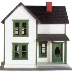 Aristo-Craft 7203A Farm House / White W.Grn Trim - Model Train Junction: Quality Parts and Art Supplies