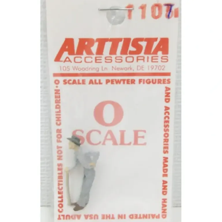 Arttista 1107 O Scale Old Man with Cane Pewter Figure Hand Painted - Model Train Junction: Quality Parts and Art Supplies