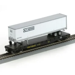 Athearn 92075 CSX 50' Flat w/Trailer - Model Train Junction: Quality Parts and Art Supplies