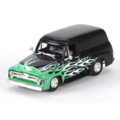 Athearn 26499 HO 1955 Ford F-100 Panel Truck, Black/Flames - Model Train Junction: Quality Parts and Art Supplies