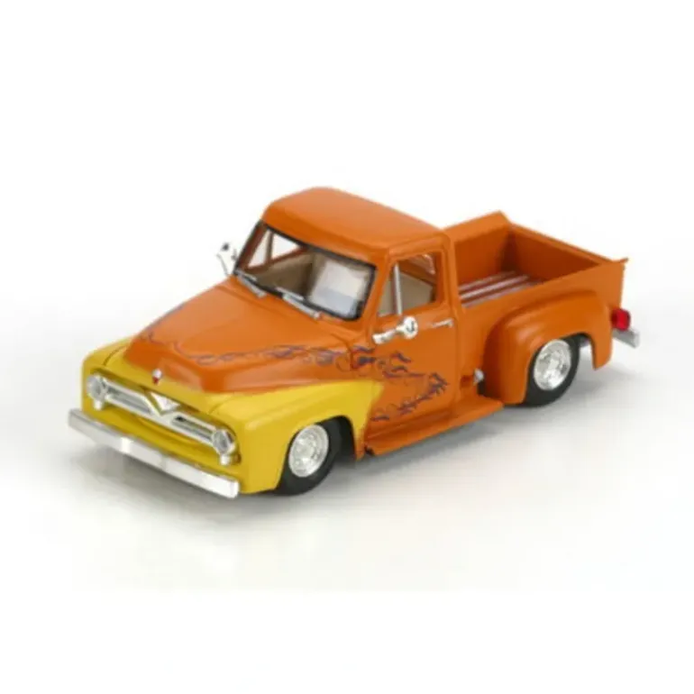 Athearn 26465 HO 1955 Ford F-100 Pickup Orange/Flames - Model Train Junction: Quality Parts and Art Supplies
