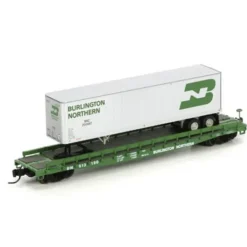Athearn 17333 N Burlington Northern 53' GSC TOFC Flat with 40' Trailer #613190 - Model Train Junction: Quality Parts and Art Supplies