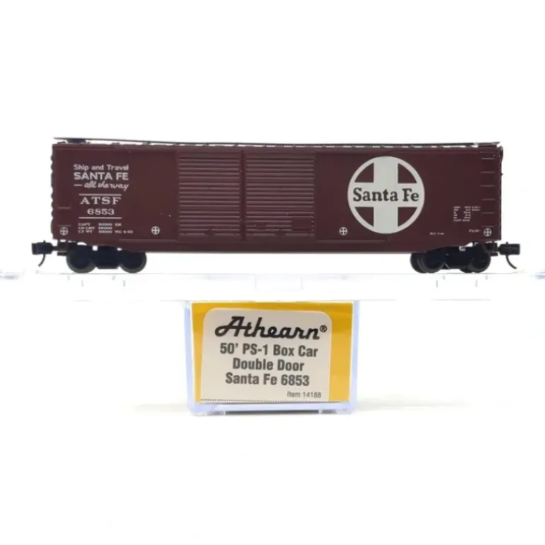 Athearn 14188 N Santa Fe 50' PS-1 Double Door Box Blue #6853 - Model Train Junction: Quality Parts and Art Supplies