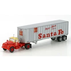Athearn 70989 Santa Fe HO RTR Mack B Tractor w 40'' Exterior Post Trailer - Model Train Junction: Quality Parts and Art Supplies