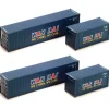 Athearn 27880 Wan Hai 20' & 40' Containers Assortment (Pack of 4) - Model Train Junction: Quality Parts and Art Supplies