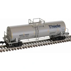 Atlas 50006162 (gray, blue, yellow conspicuity marks) ACF 14,000 Gallon Kaolin Tank Car N Scale, ACFX Thiele Kaolin #79135 - Model Train Junction: Quality Parts and Art Supplies