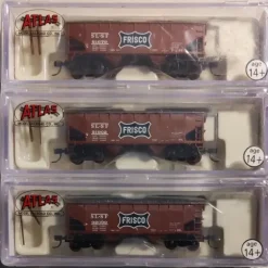Atlas 5609 N Scale Frisco 2-Bay Offset Hopper Cars (Set of 3) - Model Train Junction: Quality Parts and Art Supplies