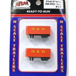 Atlas 2935 N Scale Ready To Run M & M 24' Trailers (Pack of 2) - Model Train Junction: Quality Parts and Art Supplies