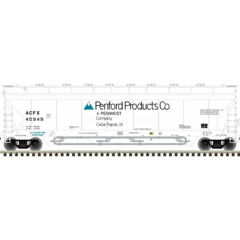 Atlas Master Line, HO Scale, 20006289, 5701 Pressureaide Hopper, Penford Products, #45929 - Model Train Junction: Quality Parts and Art Supplies
