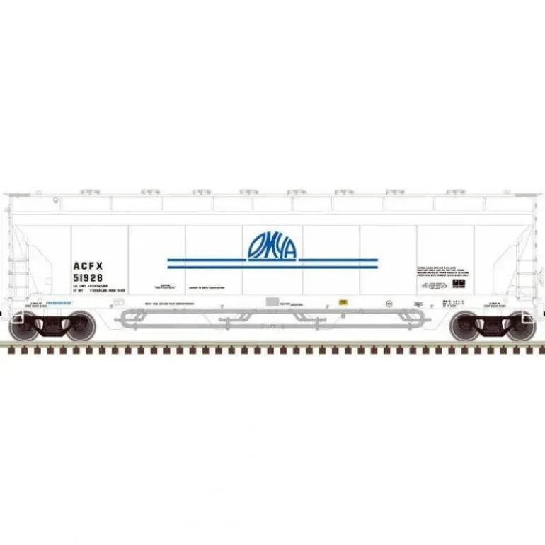 Atlas Master Line, HO Scale, 20006279, 5701 Pressureaide Hopper, OMYA, #51761 - Model Train Junction: Quality Parts and Art Supplies