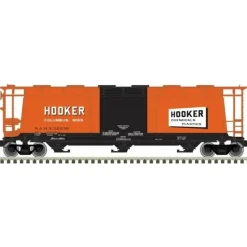 Atlas Master Line, HO Scale, 20005778, AFC 3-Bay Cylindrical Hopper, Hooker Chemical, #32024 - Model Train Junction: Quality Parts and Art Supplies