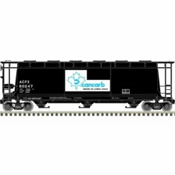 Atlas Master Line, HO Scale, 20005776, AFC 3-Bay Cylindrical Hopper, Cancarb, #60247 - Model Train Junction: Quality Parts and Art Supplies