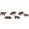 Bachmann 33102 HO Brown & White Cow Figures (Pack of 6) - Model Train Junction: Quality Parts and Art Supplies
