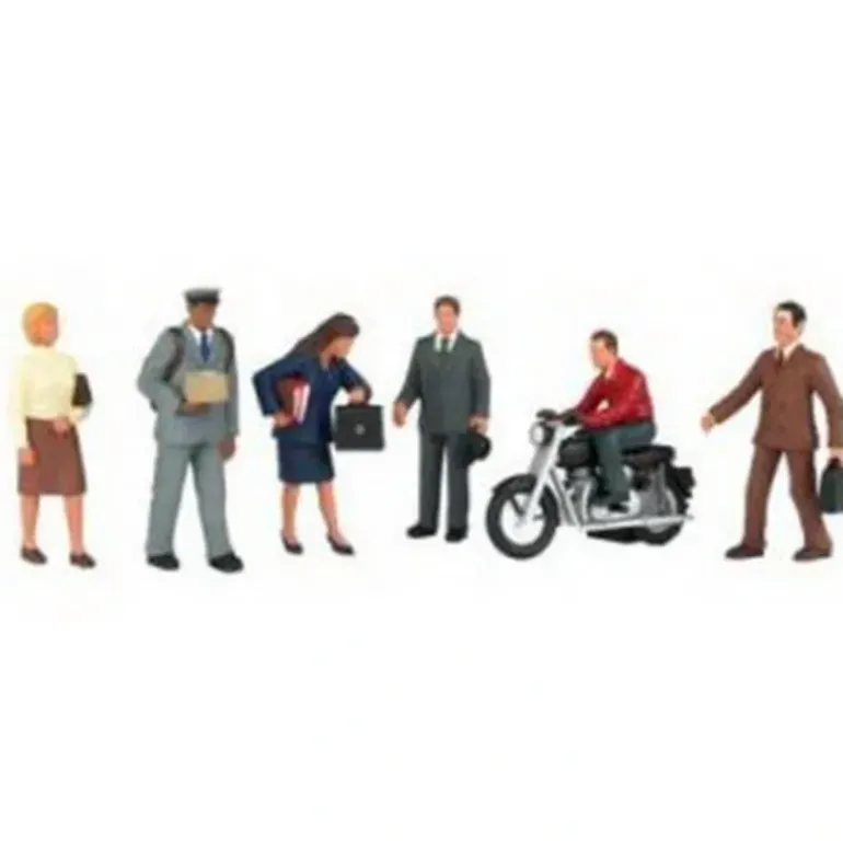 Bachmann 33101 HO City People with Motorcycle Figures (Pack of 6) - Model Train Junction: Quality Parts and Art Supplies