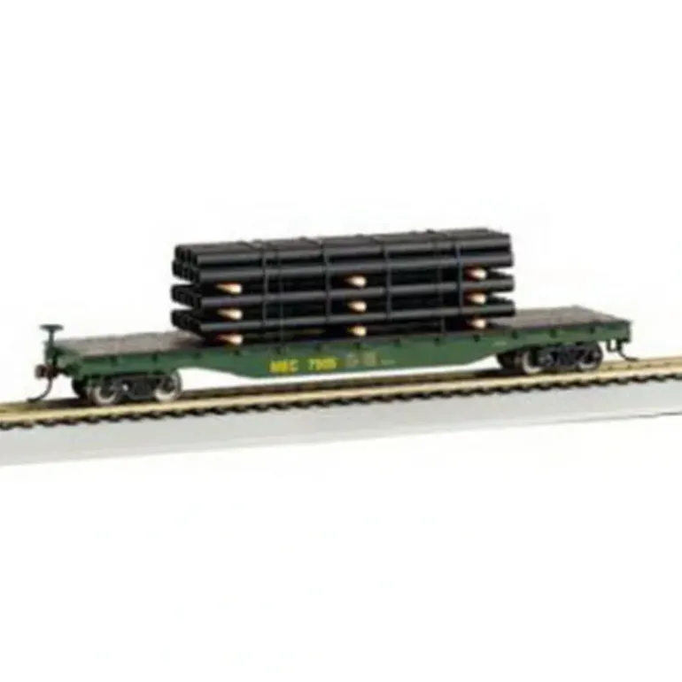 Bachmann 18903 HO Maine Central 50' Flatcar w/Pipe Load - Model Train Junction: Quality Parts and Art Supplies