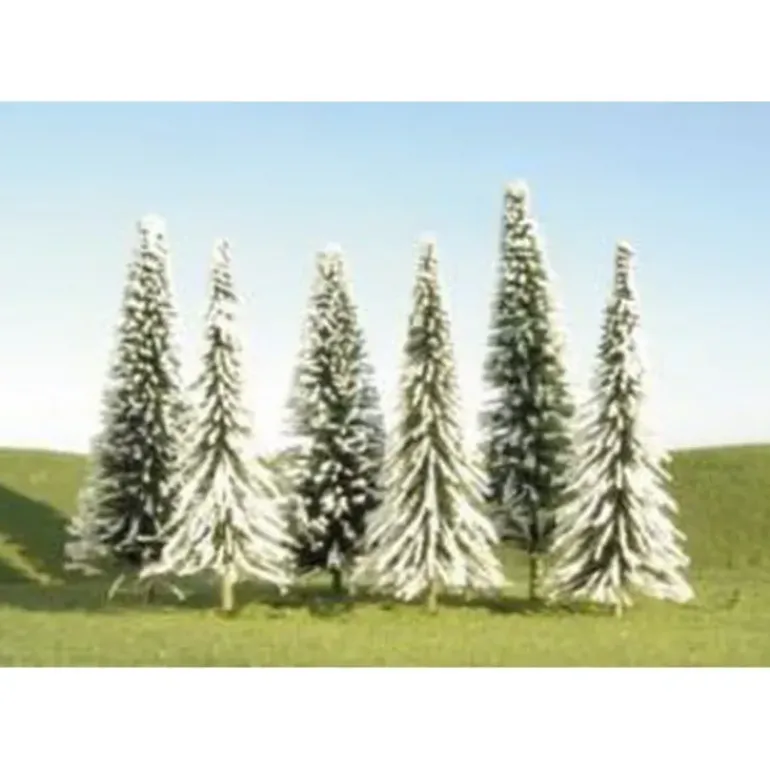 Bachmann 32153 HO Pine Trees 3-4" with Snow (Pack of 36) - Model Train Junction: Quality Parts and Art Supplies