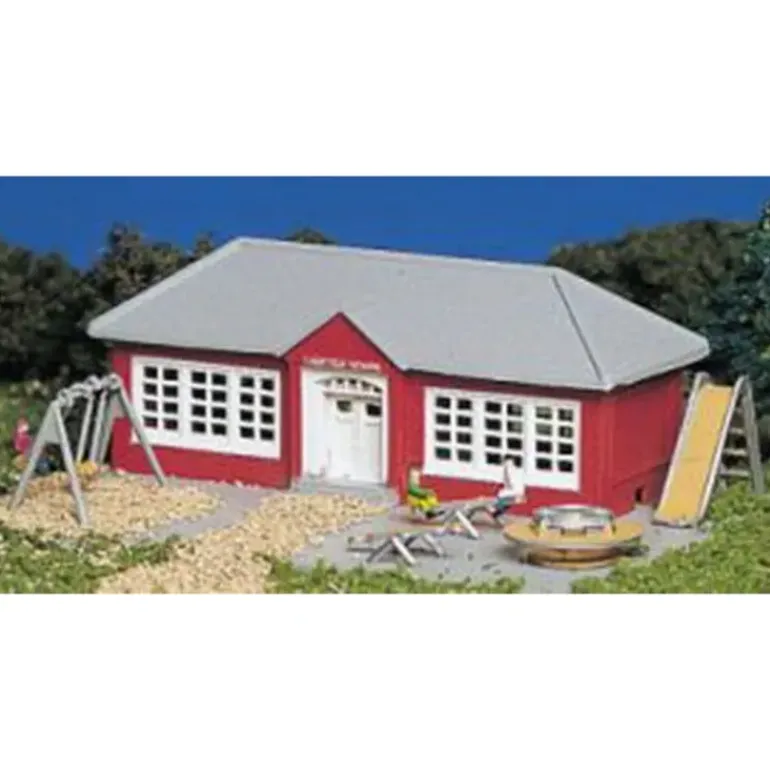 Bachmann 45807 N Pre-Assembled Schoolhouse with Playground Equipment - Model Train Junction: Quality Parts and Art Supplies