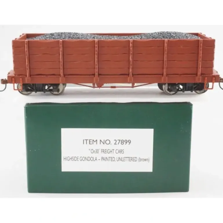 Bachmann 27899 On30 Painted & Unlettered High Side Gondola w/Load (brown) - Model Train Junction: Quality Parts and Art Supplies