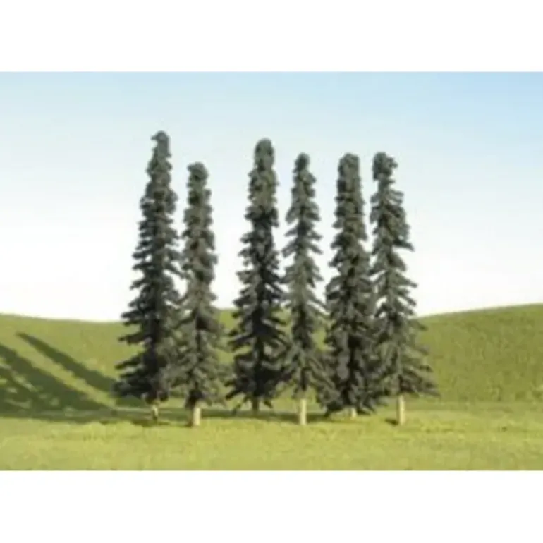 Bachmann 32003 5"-6" Conifer Trees Scene Scapes (Pack of 6) - Model Train Junction: Quality Parts and Art Supplies