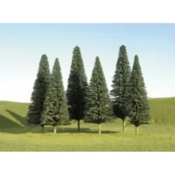Bachmann 32001 Scene Scapes 5"-6" Pine Trees (Set of 6) - Model Train Junction: Quality Parts and Art Supplies