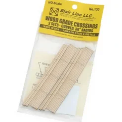 Blair Line 130 HO 2-Lane 35"-38" Curved Laser-Cut Wood Grade Crossing (Set of 2) - Model Train Junction: Quality Parts and Art Supplies