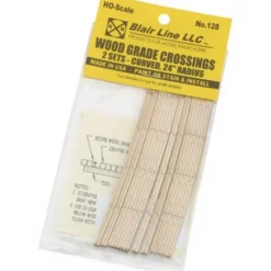 Blair Line 128 HO 2-Lane 23"-25" Curved Laser-Cut Wood Grade Crossing (Set of 2) - Model Train Junction: Quality Parts and Art Supplies
