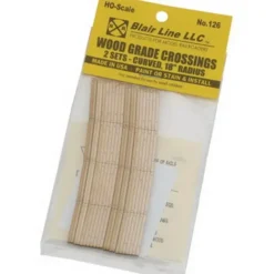 Blair Line 126 HO 2-Lane 17"-19" Curved Laser-Cut Wood Grade Crossing (Set of 2) - Model Train Junction: Quality Parts and Art Supplies