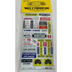 Blair Line 154 HO "Main St. II" Storefront Signs Sheets (Pack of 2) - Model Train Junction: Quality Parts and Art Supplies