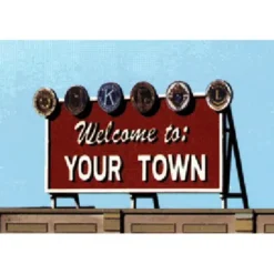 Blair Line 2528 HO, S, O Welcome to Yourtown Laser-Cut Billboard Kit - Model Train Junction: Quality Parts and Art Supplies