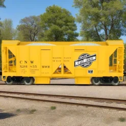 Bowser, HO Scale, 42792, 70-Ton Ballast Car with Side Chutes, Chicago and North Western, #X201833 - Model Train Junction: Quality Parts and Art Supplies