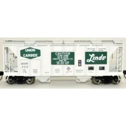 Bowser, HO Scale, 42771, 70-Ton 2-Bay Covered Hopper, Union Carbide Linde, #202 - Model Train Junction: Quality Parts and Art Supplies