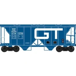 Bowser, HO Scale, 42754, 70-Ton 2-Bay Covered Hopper, Grand Trunk, #113739 - Model Train Junction: Quality Parts and Art Supplies