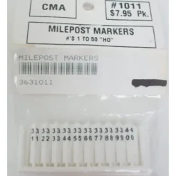 Creative Modle Associates 1011 HO Mileposts Markers 1-50 - Model Train Junction: Quality Parts and Art Supplies