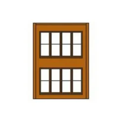 DPM 301-44 HO Two-Story Wall Sections w/Victorian Windows Kit (Pack of 4) - Model Train Junction: Quality Parts and Art Supplies