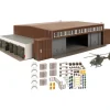 Faller 144111 HO Hangar Building Kit with Helicopter - Model Train Junction: Quality Parts and Art Supplies