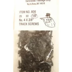 Gargraves 806-1 #4 X 3/8" Black Phillips Pan Head Track Screws (Pack of 100) - Model Train Junction: Quality Parts and Art Supplies