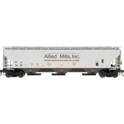 InterMountain, 65287-06, N Scale, 4750 Cu Ft. 3-Bay Hopper, Allied Mills, #34592 - Model Train Junction: Quality Parts and Art Supplies
