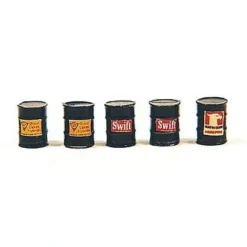 JL Innovative Design 513 HO Scale Black Custom Oil Barrels Black (Pack of 5) - Model Train Junction: Quality Parts and Art Supplies
