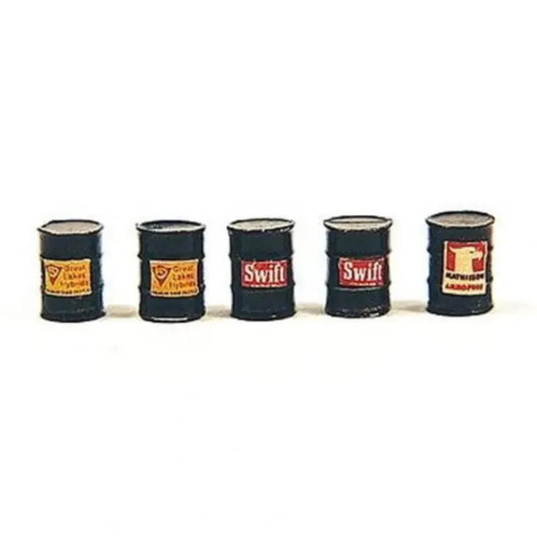 JL Innovative Design 513 HO Scale Black Custom Oil Barrels Black (Pack of 5) - Model Train Junction: Quality Parts and Art Supplies