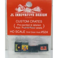 JL Innovative Design 524 HO Small Green Assorted Food Crates (Set of 4) - Model Train Junction: Quality Parts and Art Supplies