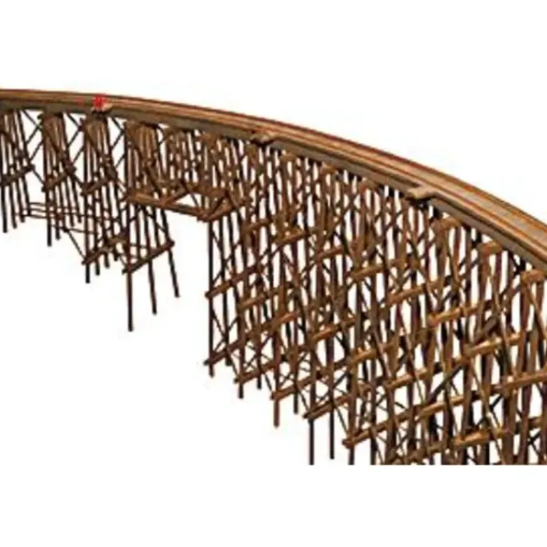JV Models 4016 O Curved Trestle Wooden Bridge Kit - Model Train Junction: Quality Parts and Art Supplies
