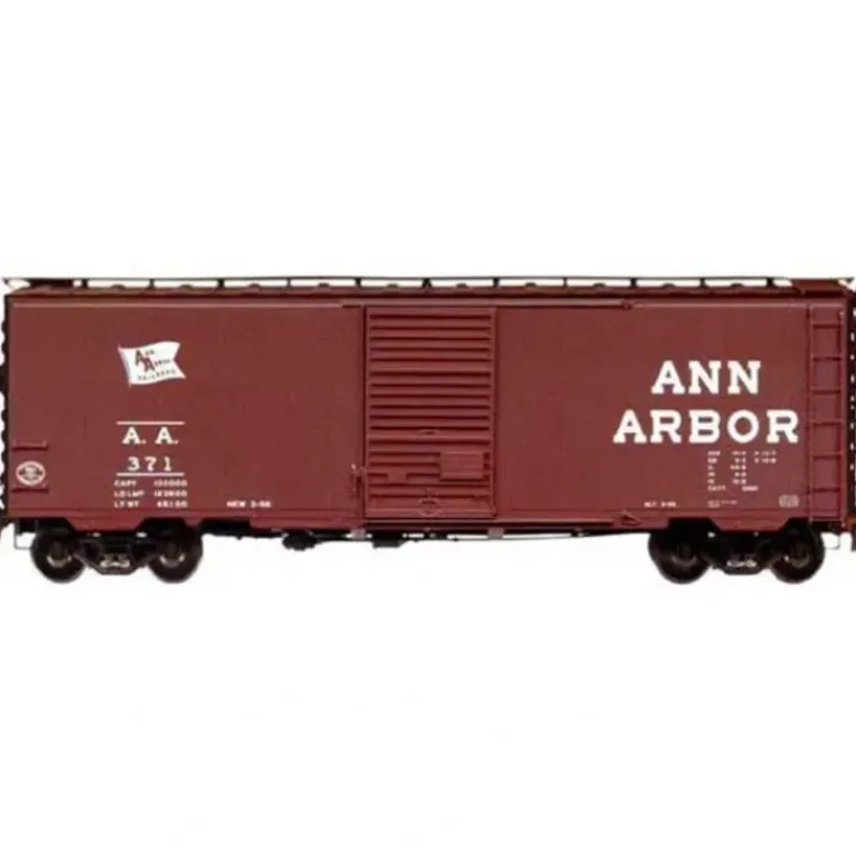 Kadee 4501 HO Ann Arbor 40' PS-1 Boxcar with 6' Youngstown Door #371 - Model Train Junction: Quality Parts and Art Supplies