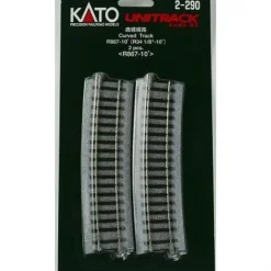 Kato 2-290 HO Code 83 34-1/8" Radius 10 Curved UniTrack (Pack of 2) - Model Train Junction: Quality Parts and Art Supplies